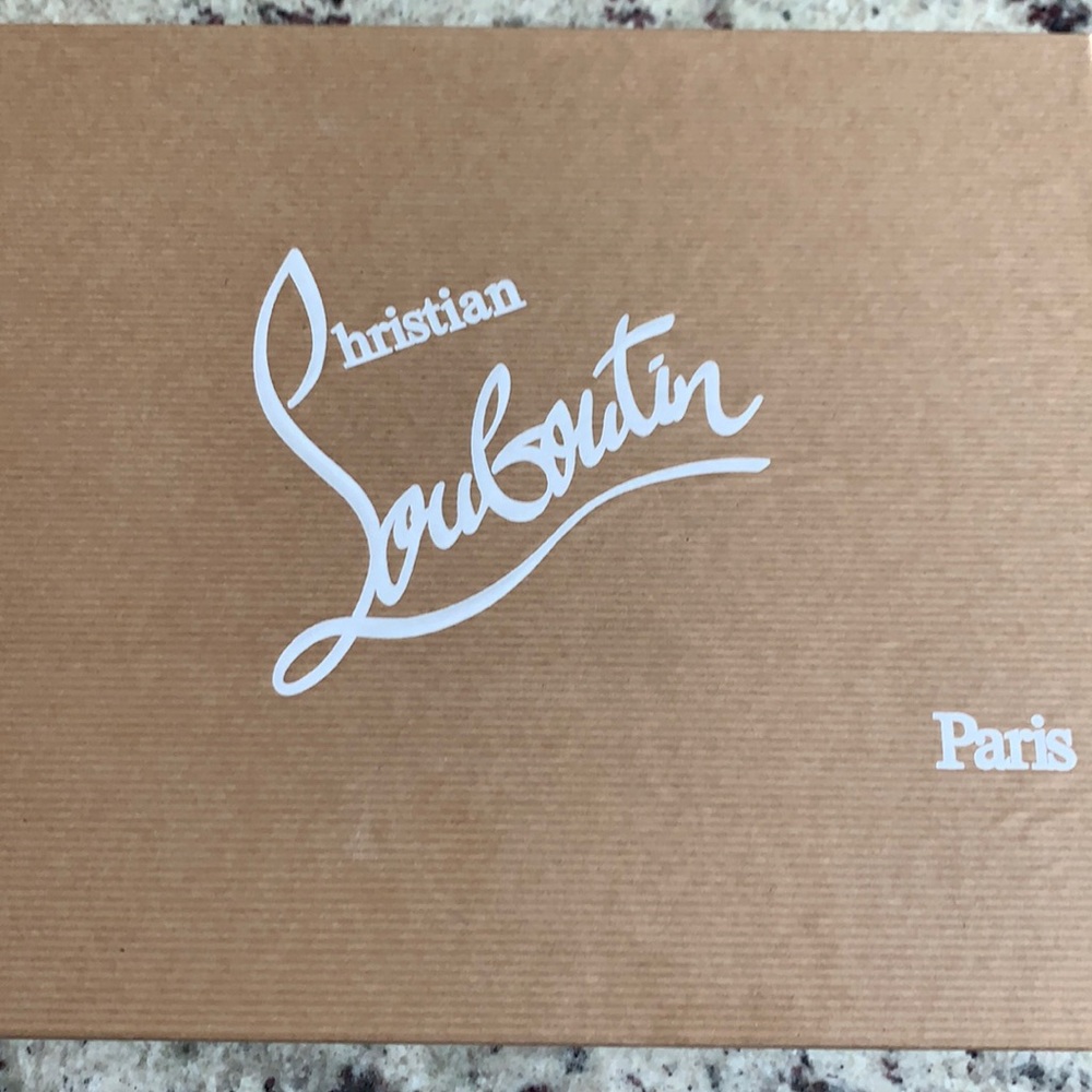 Christian Louboutin patent black peep toe